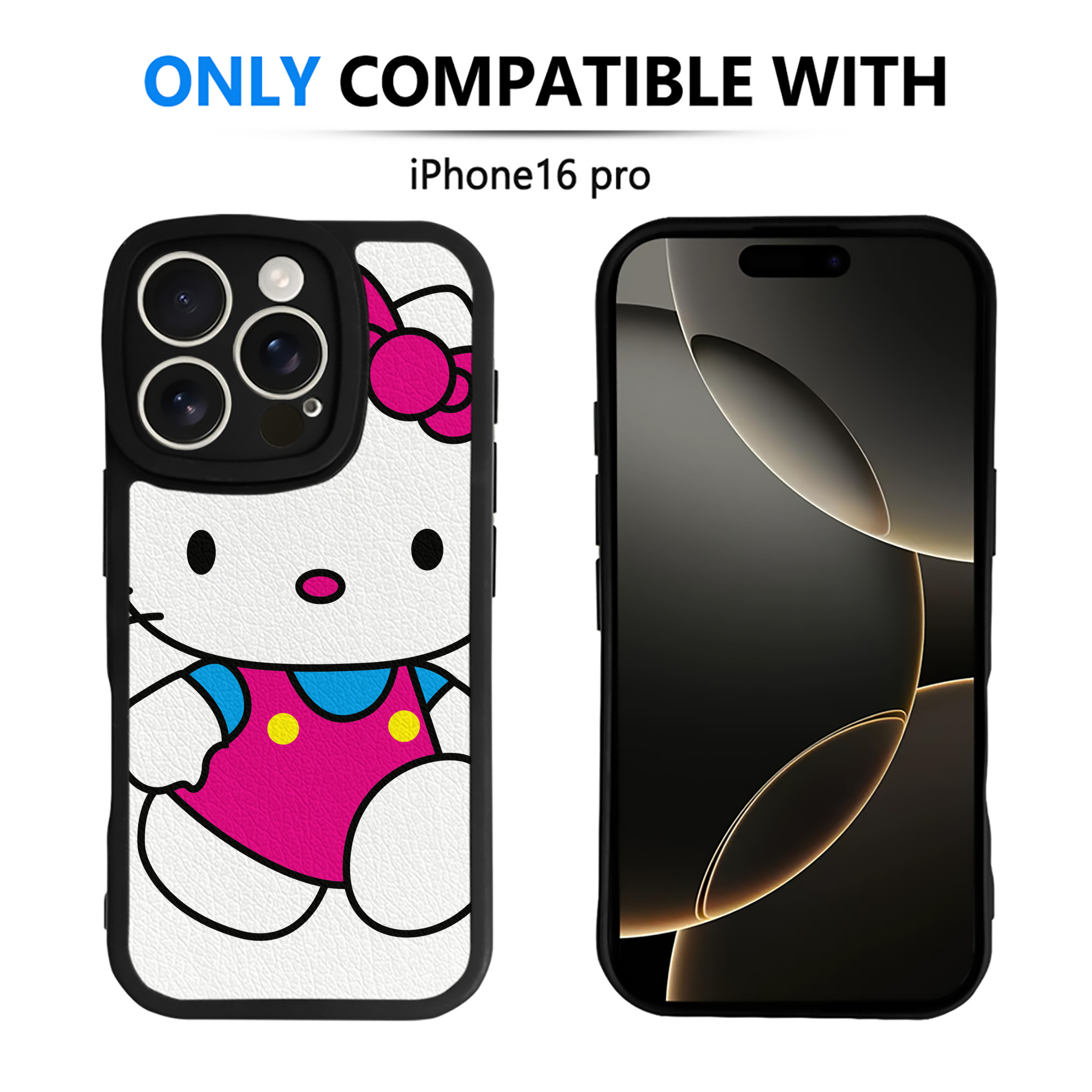 （画像用） Hello Kitty ハローキティ 【iPhone 16シリーズ対応】シリコンスマホケース（レザー調） 材質：シリコン
